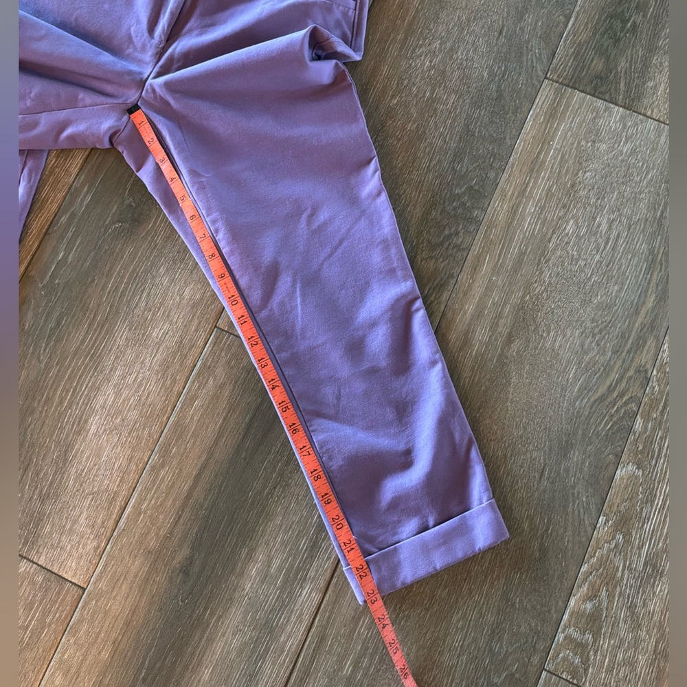 White House Black Market The Slim Cropped lavender cuffed pants size 4 - Picture 3 of 10